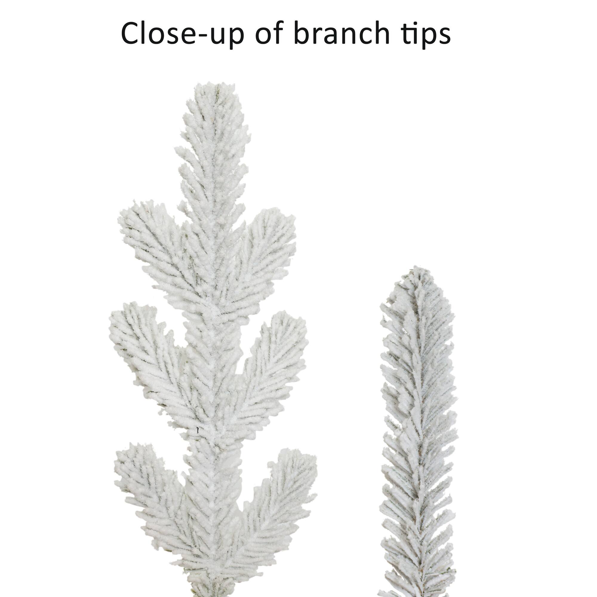 6.5ft. Pre-lit Slim Flocked Artificial Utah Fir Christmas Tree, Clear Lights